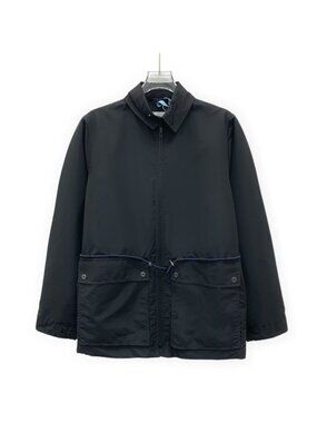Hermès 2025 Black Wool Drawstring Waist Zip-Up Jacket